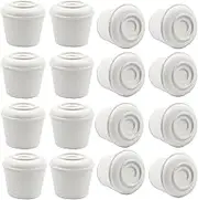 Suiwotin 16pcs 3/4 Inch Round Chair Leg Tips Caps, Non-Slip Rubber Chair Leg Floor Protectors, White Furniture Leg Caps Fit for 0.7"-0.75" (18-19mm) Diameter Round Feet