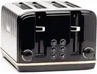 Salcombe Black Toaster 4 Slice - Dual Browning Control, Retro Design, Wide Slot