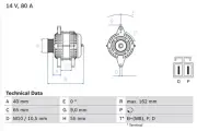 Alternator fits MAZDA MX5 Mk2 1.8 00 to 05 BPZE Bosch BP6D18300 BP6D18300A