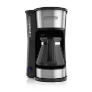 Drip Coffee Maker 4-In-1 5-Cup Black Stainless Steel Compact Home Brew Cabin