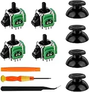 TOMSIN TMR Electromagnetic Joysticks Replacement for PlayStation 5 Controller, 4 Pack Anti-Drift Magnetic Resistance Stick Repair kit for PS5 Controller(Green)