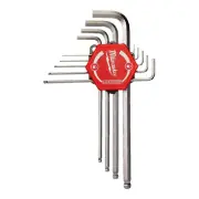 Milwaukee, Hex Key Set Of 9 Keys Hexagonal Long Hex Tip Rounded