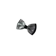 Mens Silver Two Tone Layered Bow Tie