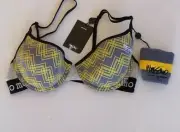 NEW 12B MOSSIMO WOMAN TEAM MOULDED BRA w WRIST SWEATBAND COTTON POLYESTER