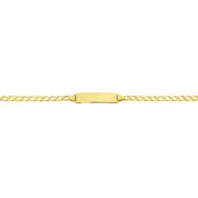 9ct Gold 19cm Solid Curb Identity Bracelet
