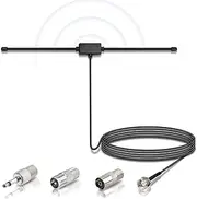Bingfu DAB FM Radio Antenna FM Dipole Aerial with 3M Extension Cable for Pioneer Yamaha Marantz Bose Wave Music System DAB FM Radio Home Stereo Receiver AV Audio Vedio Home Theater Receiver
