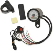 DS Steel White Face LED Metric Speedo for w Lights Dyna Super Glide Sport 99-03