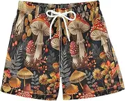 [RPLIFE] Swim Boy Shorts, Toddler Trunks 2t, Vintage Retro Mushrooms