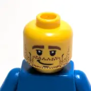 Lego - Minifigure Head - Brown Stubble / Beard, Eyebrows, Smile