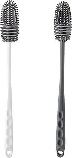 Long Handle Soft Silicone Bottle Cleaner Brush for Cleaning Bottles Glass Cup,31cm Water Bottle Cleaner for Baby Bottles, Hydro Flask, Sports Bottle, Vase, Glassware