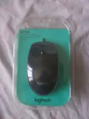 NEW NIB Logitech M100 USB Optical Wired Mouse Black #910001601