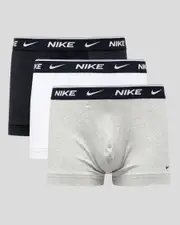 [Nike] Nike Men's Everyday Cotton Stretch Trunks 3 Pack Underwear in White/Grey/Black Size Small S White/Grey/Black