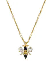 Kendra Scott Mixed Crystal Bee Pendant Necklace in 14K Gold Plated, 18