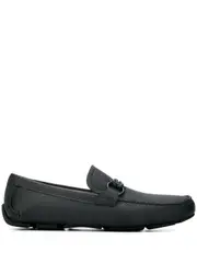 [Ferragamo] Front 4 leather loafers 9.5EEE Black