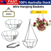 2/5x Wire Hanging Plant Pots Flower Baskets Garden Pots Wall Storage Holder 25cm