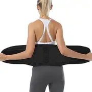 Elastic Back Lumbar Brace Support Belt Orthopedic Posture Corrector Lower Back Waist Support Corset Women Men Waist Trainer Back Pain Relief (Color : Black, Size : Large)