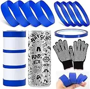 8 Pcs Silicone Bands for Sublimation Tumblers, 1 Pair Heat Gloves and 1 Piece Heat Tape for Sublimation, Sublimation Accessories and Supplies
