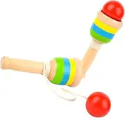 ERINGOGO 2Pcs Educational Game Wooden Skill Ball for Enhances Hand Eye Coordination and Concentration for Fun Learning Activities