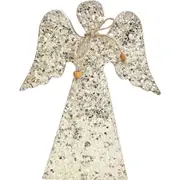 LVD Wooden Ornament Large Angel Seasonal Decorative Display Home Decor Champagne
