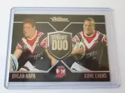 2016 DYNAMIC DUO DYLAN NAPA KANE EVANS NRL TRADERS COLLECTOR TRADING CARD 22/100