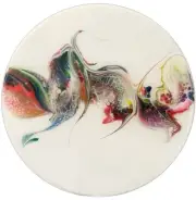 Adriana Naylor “MOVEMENT" Acrylic on Canvas - 12" Diam. Abstract