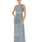 Mac Duggal sequin and beaded long gown. Velvet hanger and dress bag included