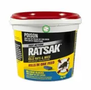 RATSAK Fast Action Wax Blocks 1Kg 66 Pack Baits To Kills Rats Rodents Mice Mouse