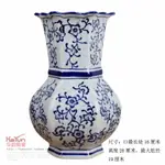 包郵景德鎮陶瓷手青花繪花插家居裝飾品擺件臺面花瓶大號釉下高溫