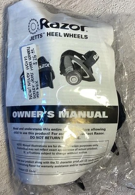 NEW RAZOR JETT’S HEEL WHEELS HEAVY DUTY SPARK & SKID PADS HOOK & LOOP STRAP 6+