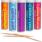 Xero Picks Wellness Variety Infused Flavored Toothpicks 100 Picks 5 Pack