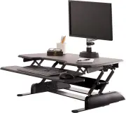 Adjustable Two-Tier Standing Desk Converter - 36" Monitor Riser for Home Office