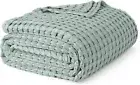 Bedsure Cooling Cotton Waffle Queen Size Blanket - Lightweight Breathable Rayon