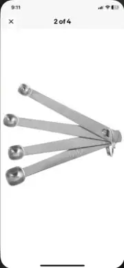 Tablecraft 4 Piece Stainless Steel Spice Measuring Spoon Set Dash Pinch Tad New