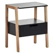 Cooper & Co. Legno 45cm Solid Oak Bedside Table Black