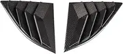 Car Styling 2PCS ABS Black Rear Window Louvers Shutters Cover Trim Compatible For Toyota GR/Supra A90 2019-2022 Auto Exterior Accessories(Carbon Fiber)