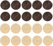 48Pcs Wooden Checkers Pieces Replacement Ridged Game Chips Stackable Ridge in Natural Wood Color