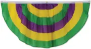 Mardi Gras Polyester Fabric Bunting Banner