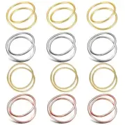 12Pcs Double Circles Napkin Rings Simple Napkin Holder Wedding Table Decoration
