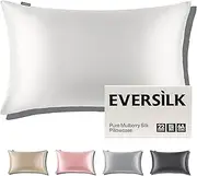 Mulberry Natural Silk Pillowcase: Hair and Skin Care – 100% Silk 22 Momme on Both Sides – Comfortable and Soft Nights, Oeko-TEX® Certified, 1 Piece, White, 50 x 80 cm