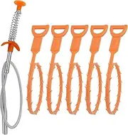 Amazon Basics Drain Clog Remover Tool, 6 Pack