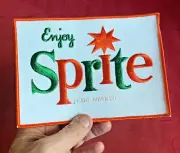 Coca-Cola 1960s Enjoy Sprite Embroidered Uniform Patch NOS Mint!
