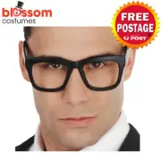 AC715 Clark Kent Black Glasses Superman Nerd Geek Emo 60s 70s Costume Accessory