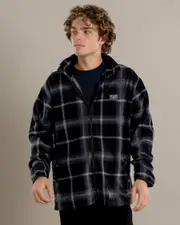 [Rip Curl] Rip Curl Men's Fun Times Polar Fleece in Black/Grey Size Small S Black/Grey