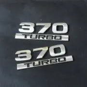 2x Silver 370 + 2x Chrome Black TURBO Metal Decal Sticker Badge Emblem Door Auto (for: MG)