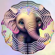 Wind Spinner 10" Baby Elephant Jungle Double Sided WindSpinner