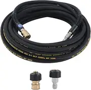 High Pressure Washer Hose 50 FT x 3/8 Inch, 4000 PSI, High Tensile Wire Braided Jet Wash Extension Hose with 2 x M22 14mm to 3/8 Inch Quick Connect Kits