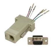 Lot10 DB9 pin Female~RJ12/RJ11 Jack Modular Adapter 6P6C 6wire Phone/Telephone
