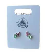 Disney Parks Mickey Mouse Ear & Balloons Crystal Stud Earrings
