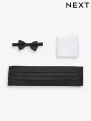Black Cummerbund And Bow Tie Set (A41015) | $51