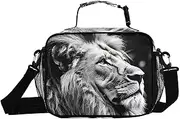 Lion Head Head Insulated Lunch Box for Women Men - Ideal for Work, Picnics - Includes Adjustable Shoulder Strap